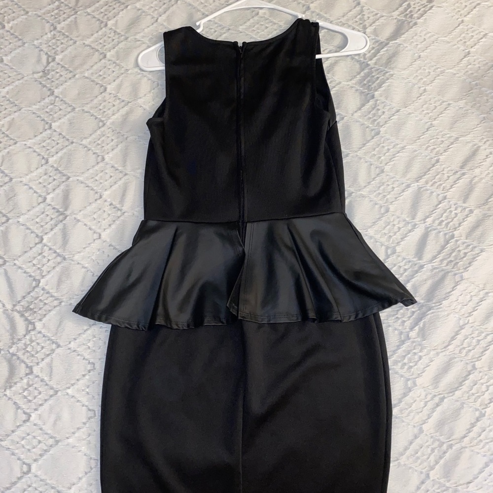 Black leather dress